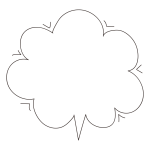 なぞってあるもこもこの吹き出し