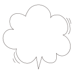 動きのあるもこもこの吹き出し