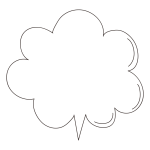 内側に線のあるもこもこの吹き出し