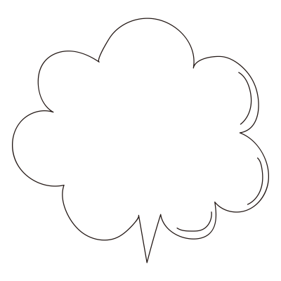 内側に線のあるもこもこの吹き出し