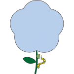 青いお花と青虫の枠