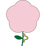 ピンクのお花と青虫の枠