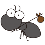 大きなおめめの引っ越しするアリ