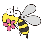 お花を持った蜂