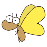 大きなおめめの黄色い蝶