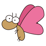 大きなおめめのピンクの蝶