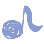 ぐるぐる音符（青）1