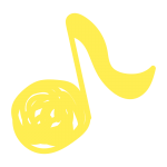 ぐるぐる音符（黄色）1