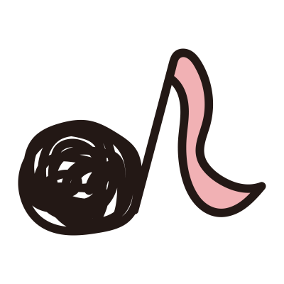 黒のぐるぐる音符（ピンク）