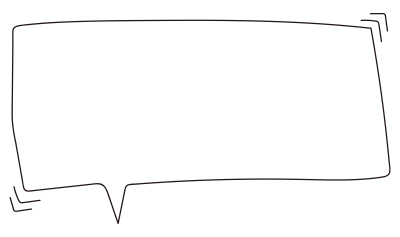 動きのある長方形の吹き出し