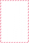 ピンクのストライプの枠（はがき縦）