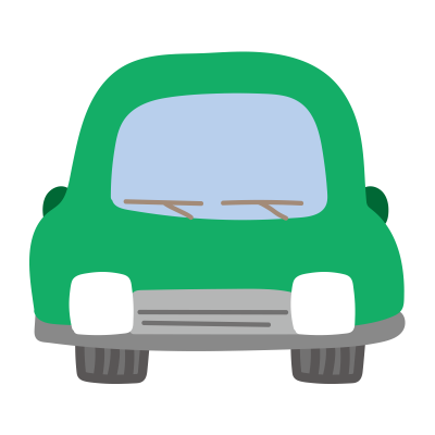 正面の車（緑）
