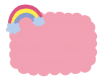虹のふわふわ枠（ピンク）