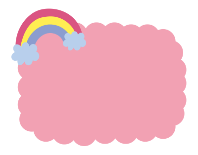 虹のふわふわ枠（ピンク）