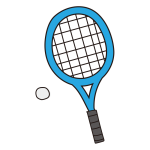 軟式テニスのラケットとボール（青）