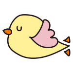 飛んでいる黄色い小鳥1