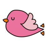 飛んでいるピンクの小鳥1