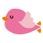 飛んでいるピンクの小鳥2