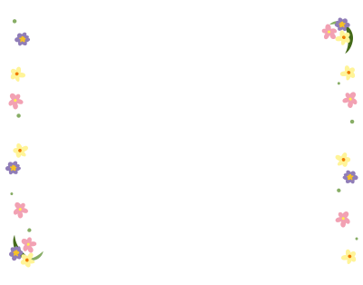 カラフルな小花の枠