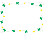 四葉のクローバーと蝶々の枠