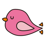 休んでいるピンクの小鳥1