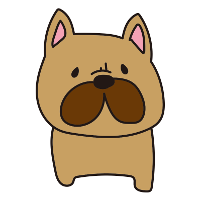 立っているフレンチブルドッグ（茶）