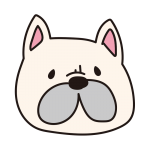 フレンチブルドッグの顔（白）