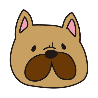 フレンチブルドッグの顔（茶）