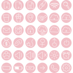 ピンクのアイコンセット1