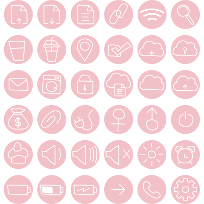 ピンクのアイコンセット1