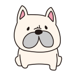 座っているフレンチブルドッグ