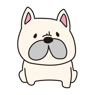 座っているフレンチブルドッグ