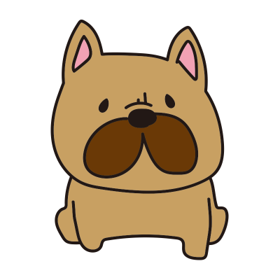 座っているフレンチブルドッグ（茶）