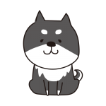 座っている柴犬（黒）