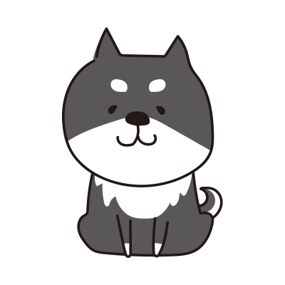 座っている柴犬（黒）