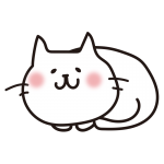 まるまった白い猫