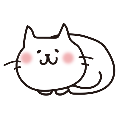 まるまった白い猫