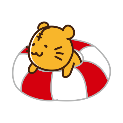 浮き輪に乗るトラ