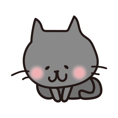 お辞儀する黒い猫