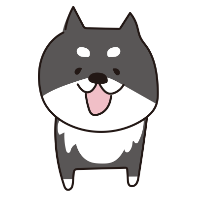 立っている柴犬（黒）