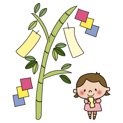 笹飾りと女の子