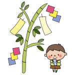 笹飾りと男の子
