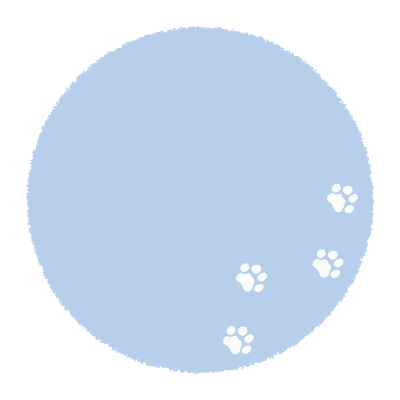 足跡のついた青い丸い枠