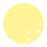 足跡のついた黄色い丸い枠