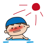 プールで暑がる子供（男の子）
