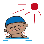 日焼けを痛がる子供（男の子）