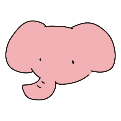 ゆるいピンクのゾウ