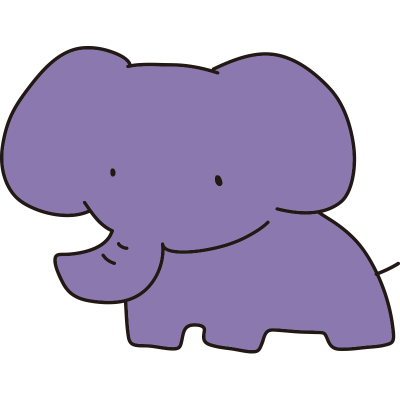 ゆるい紫のゾウ（全身）