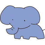 ゆるい青いゾウ（全身）