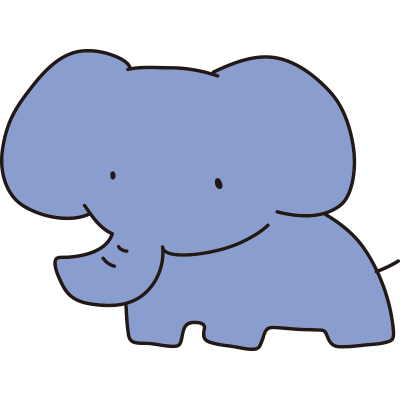 ゆるい青いゾウ（全身）